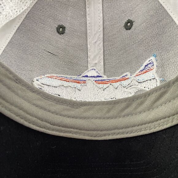 Patagonia Hat Cap Mens Adjustable Gray White Fitz Roy Trout Trucker Hat Mesh - Picture 10 of 11